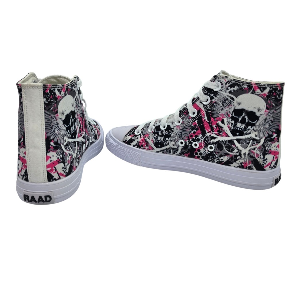 RAAD Shop Pink Skull Splatter High Top Sneakers Mens 5.5 Womens 7 EU 38